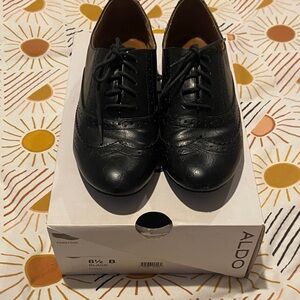 ALDO Black Leather Women's Loafers